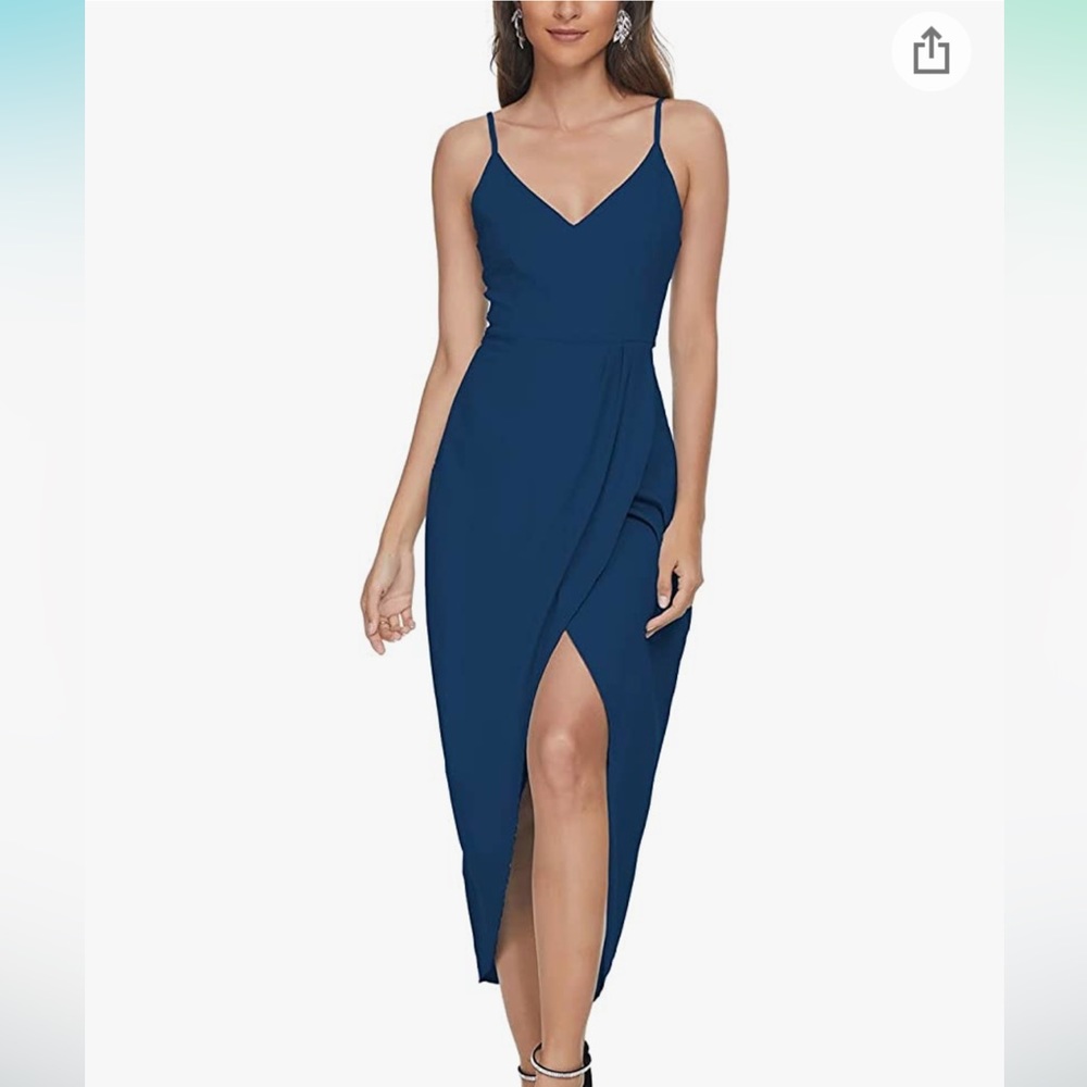 Women's Sexy V Neck Backless Maxi Dress Spaghetti Straps Cocktail Party Dresses